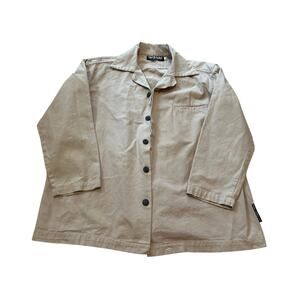 T&C Surf Designs Hawaii Khaki Button Up Collard Shirt Size Small Ying Yang